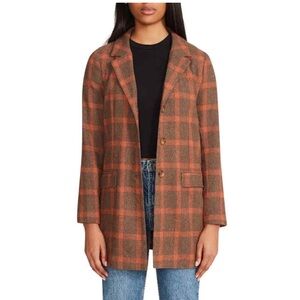 Steve Madden BB Dakota Women’s Academia Plaid Longline Blazer ~ Size Small
